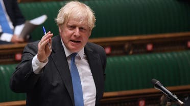 British PM Boris Johnson takes questions in Parliament, in London, June 16, 2021. (Reuters)