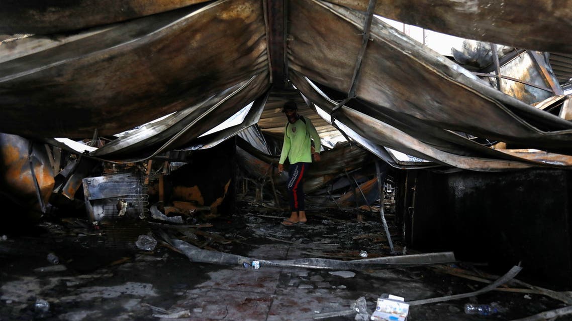 مستشفى الحسين بعد الحريق (رويترز)