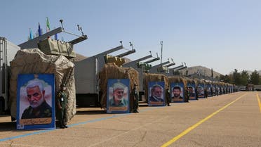 Iranian missiles are seen at a new missile city of IRGC naval unit at an undisclosed location in Iran, in this picture obtained on March 15, 2021. (Reuters)