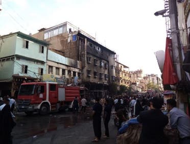 حريق فندق في كربلاء (تويتر)