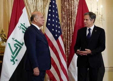 وزير الخارجية الأميركي أنتوني بلينكن ونظيره العراقي فؤاد حسين في واشنطن