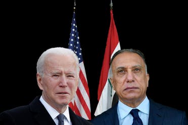 رئيس الوزراء العراقي مصطفى الكاظمي والرئيس الأميركي جو بايدن