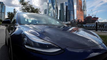 A Tesla Model 3 electric vehicle is shown in this picture illustration taken in Moscow, Russia. (Reuters)