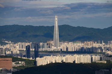 A photo taken on June 7, 2019 shows a general view of the Seoul city skyline and landmark Lotte tower. (AFP)