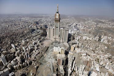 An aerial view shows the four-faced Mecca Clock Tower on the second day of Eid al-Adha in the holy city of Mecca October 27, 2012. Muslims around the world celebrate Eid al-Adha to mark the end of the Haj by slaughtering sheep, goats, cows and camels to commemorate Prophet Abraham's willingness to sacrifice his son Ismail on God's command. (Reuters)