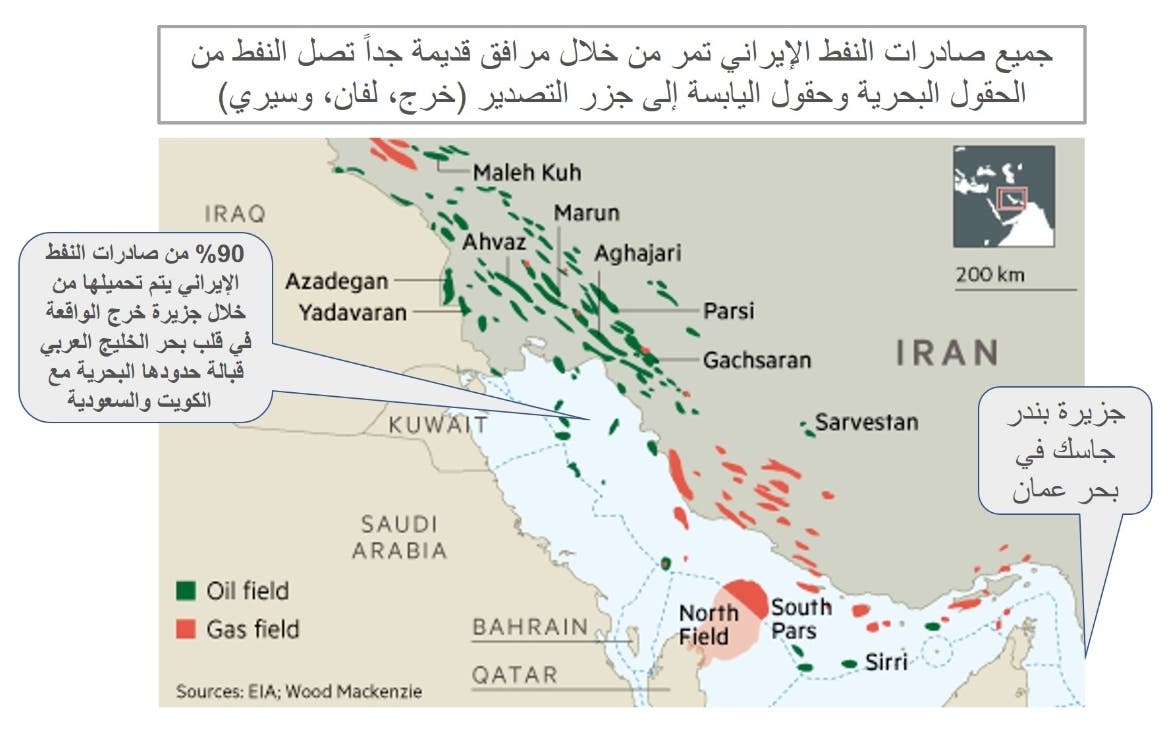 حركة مرور صادرات إيران النفطية