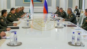 Russian Minister of Defense Sergei Shoigu at meeting of Council of Defense Ministers of SCO (shanghai cooperation organization) countries in Dushanbe, Tajikistan, July 28, 2021. (Reuters)