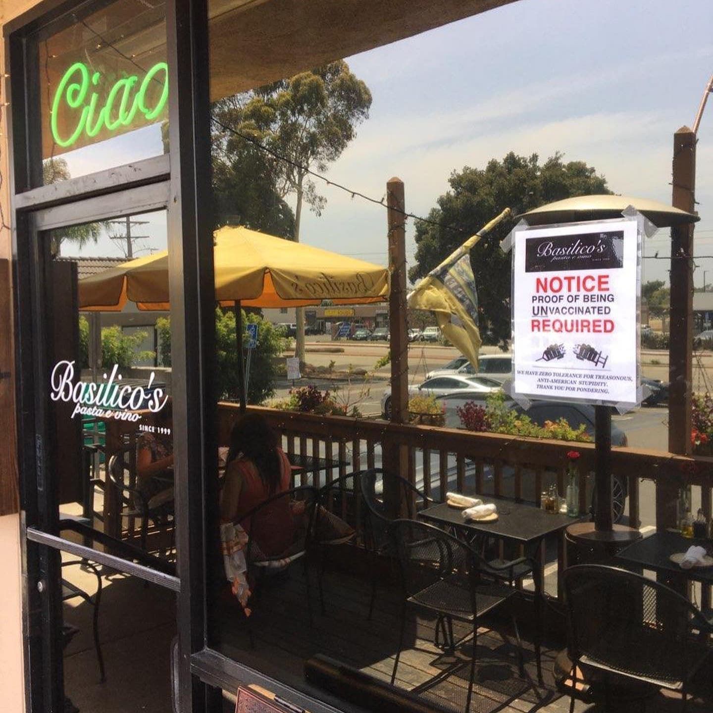 California restaurant owner requires diners show ‘proof of being unvaccinated’