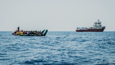 The Ocean Viking rescued 196 migrants  off Libya, the humanitarian ship’s operator said. (Twitter/Flavio Gasperini/SOS Mediterranee)
