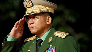 Myanmar Commander in Chief Senior General Min Aung Hlaing salutes as he attends an event marking the anniversary of Martyrs' Day at the Martyrs' Mausoleum in Yangon July 19, 2016. (File Photo: Reuters)
