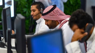 Employees work at the Saudi National Health Emergency Operations Center (NHEOC) in the capital Ryadh on May 3, 2020, during the novel coronavirus pandemic crisis. (AFP)