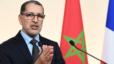 Morocco's Prime Minister Saad-Eddine El Othmani gives a joint press conference with his French counterpart following a Plenary Meeting of the High Level Meeting with a Moroccan delegation at the Hotel de Matignon, the French prime minister's residence, in Paris on December 19, 2019.