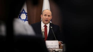 Israeli Prime Minister Naftali Bennett attends the weekly cabinet meeting at the prime minister's office in Jerusalem August 1, 2021. Abir Sultan/Pool via REUTERS