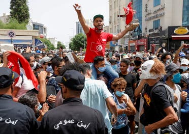 من احتجاجات تونس المؤيدة لقيس سعيد