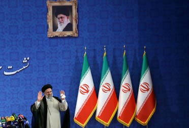 Iran's President-elect Ebrahim Raisi attends a news conference in Tehran, Iran June 21, 2021. (Reuters)