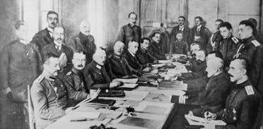 صورة لمفاوضات اتفاقية برست ليتوفسك