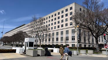 (FILES) In this file photo taken on March 19, 2021 the State department building is seen in Washington, DC. The US government is looking into what happened to a $5,800 bottle of whiskey given by Japan to former secretary of state Mike Pompeo but which is now apparently missing, US media reported August 4, 2021.