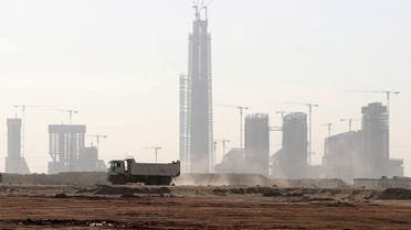 A general view of the construction site of the futuristic tower skyscraper in a business district that is being built in the New Administrative Capital (NAC) east of Cairo, Egypt, on July 5, 2021. (Reuters)