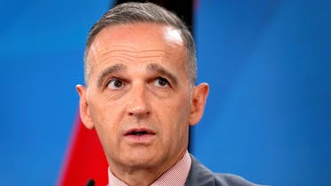 German Foreign Minister Heiko Maas addresses the media during a joint news conference with his counterpart from Bahrain, Abdullatif bin Rashid Al-Zayani, after a meeting in Berlin, Germany, August 11, 2021. Michael Sohn/Pool via REUTERS