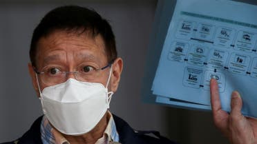 Philippine Health Secretary Francisco Duque holds a flowchart for the COVID-19 vaccine simulation during a press briefing at the Research Institute for Tropical Medicine in Muntinlupa, Metro Manila, Philippines, February 9, 2021. (File photo: Reuters)