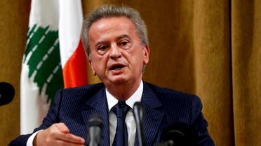 Lebanon’s Central Bank Governor Riad Salameh speaks during a news conference at Central Bank in Beirut, Lebanon, November 11, 2019. (Reuters)