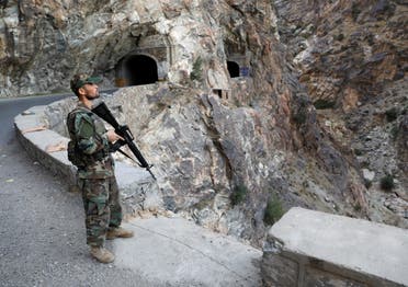 An Afghan National Army soldier stands guard at the check post at Mahipar, on Jalalabad-Kabul highway Afghanistan July 8, 2021. (Reuters)