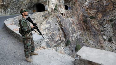 An Afghan National Army soldier stands guard at the check post at Mahipar, on Jalalabad-Kabul highway Afghanistan July 8, 2021. (Reuters)