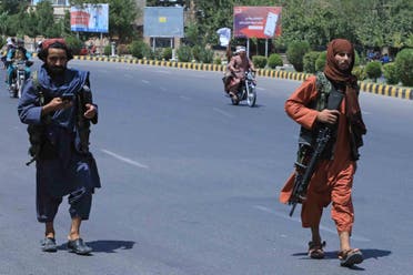 عناصر من طالبان في هرات يوم 14 أغسطس (فرانس برس)