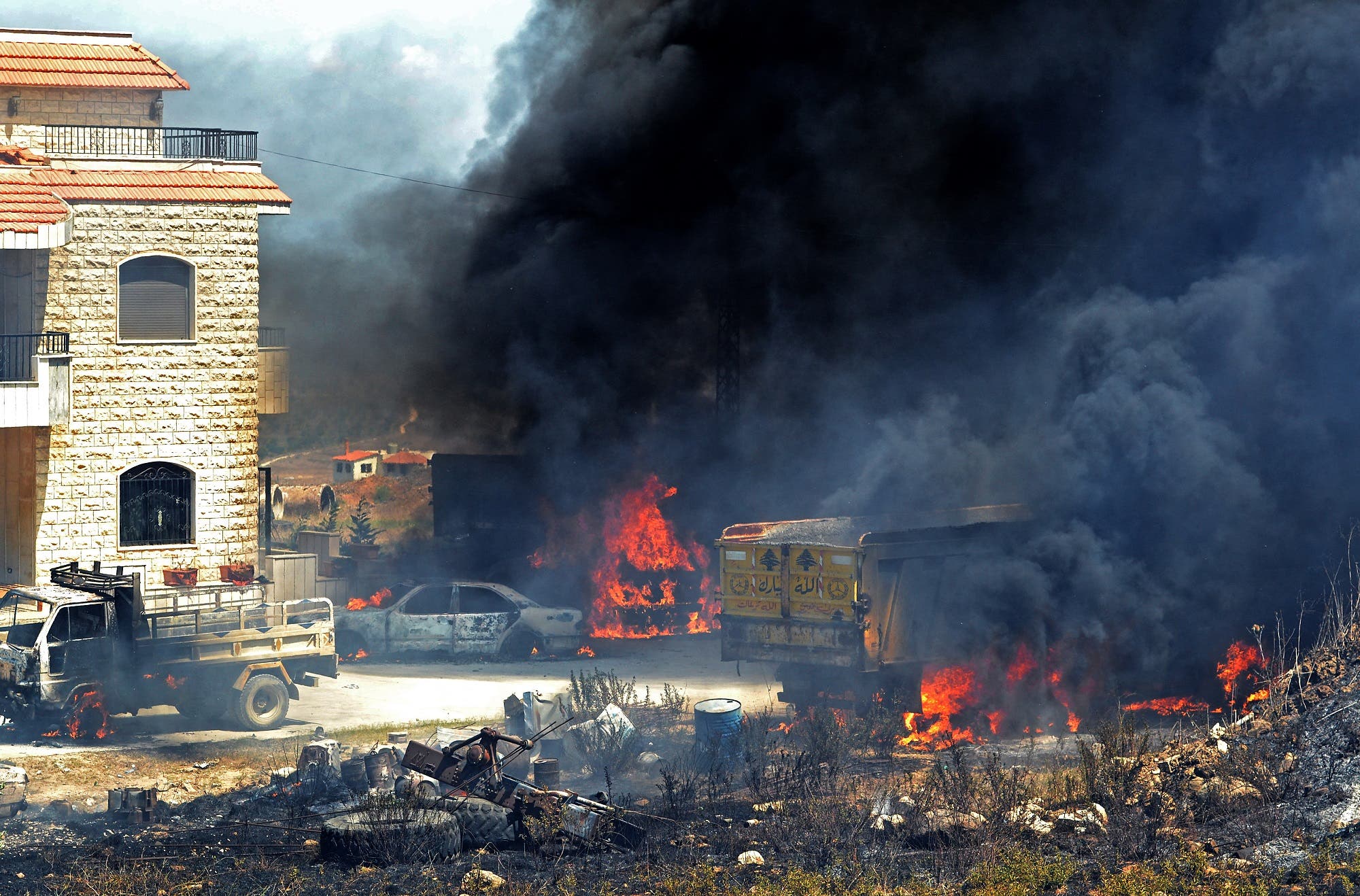 From the explosion of a fuel tank in the Akkar region (AFP)