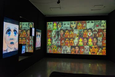 Digitally animated faces inspired by the realm of selfie-culture.