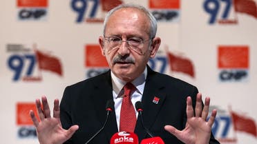 Main opposition Republican People's Party (CHP) leader Kemal Kilicdaroglu makes a press statement at his party's headquarters in Ankara, on September 16, 2020.
