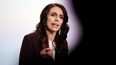 New Zealand Prime Minister Jacinda Ardern participates in a televised debate with National leader Judith Collins at TVNZ in Auckland, New Zealand, September 22, 2020. (Reuters)