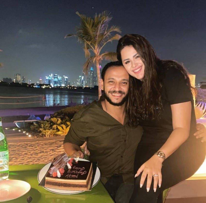 Hanadi Muhanna with her husband before losing weight