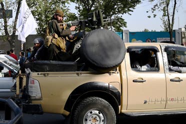 Taliban fighters travel with weapons mounted on a vehicle in Kabul on August 19, 2021 after Taliban's military takeover of Afghanistan. (File photo: AFP)