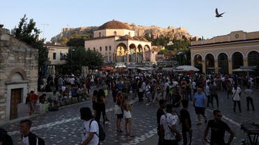 People visit Monastiraki square in Athens, Greece, July 25, 2021. (Reuters/Louiza Vradi)