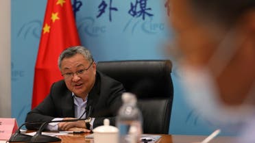 Fu Cong, the director-general of the arms control department of Chinese foreign ministry, speaks at a news conference on COVID-19 origin-tracking related issues, in Beijing, China August 25, 2021. (Reuters/Tingshu Wang)