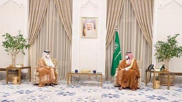 Saudi Arabia’s Crown Prince Mohammed bin Salman received on Wednesday Qatar’s Minister of Foreign Affairs Sheikh Mohammed bin Abdulrahman Al Thani in NEOM. (SPA)