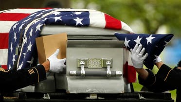 Members of the Old Guard remove the casket with the remains of a killed US Army soldier killed in Kabul, Afghanistan. (File Photo: Reuters)