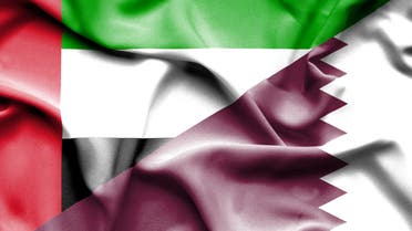 The flags of the UAE and Qatar merged. (iStock)