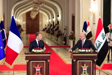 الرئيسان العراقي برهم صالح والفرنسي إيمانويل ماكرون 
