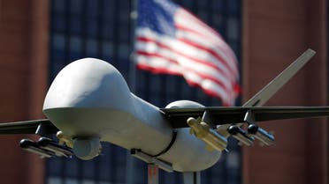 A model of a military drone is seen in front of an U.S. flag as protesters rally against climate change, ahead of the Democratic National Convention, in Philadelphia, Pennsylvania, U.S., July 24, 2016. (File photo: Reuters)