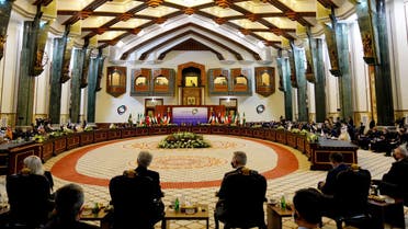 A handout picture released by Iraq's Prime Minister's Media Office on August 28, 2021 a general view of the Baghdad conference in the Iraqi capital.