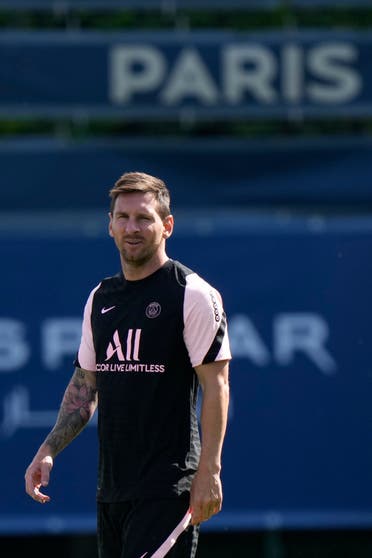 Lionel Messi walks on the pitch at the Paris Saint-Germain training camp in Saint-Germain-en-Laye, west of Paris, Friday, Aug. 13, 2021 The 34-year-old Argentina star arrived Tuesday in Paris to sign a two-year deal with the option for a third season with PSG after leaving Barcelona. (File photo: AP)