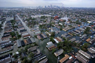 An aerial view of the devastation caused by high winds and heavy flooding in the greater New Orleans area following Hurricane Katrina in Baton Rouge, Louisiana August 30, 2005. Floodwaters engulfed much of New Orleans on Tuesday as officials feared a steep death toll and planned to evacuate thousands remaining in shelters after the historic city's defenses were breached by Hurricane Katrina. (Reuters)