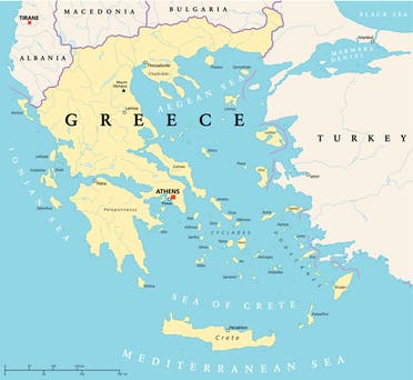 صورة تظهر المنطقة الحدودية بين اليونان وتركيا (آيستوك)