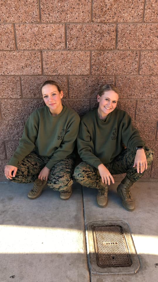 American soldier Nicole J with her best friend Mallory Harrison