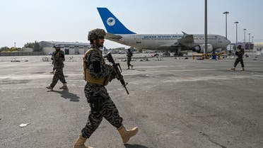 Taliban Badri special force fighters secure the airport in Kabul on August 31, 2021, after the US has pulled all its troops out of the country to end a brutal 20-year war. (AFP)