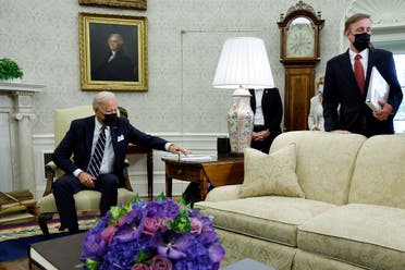 White House NSA Jake Sullivan and President Joe Biden at the White House, Aug. 27, 2021. (Reuters)