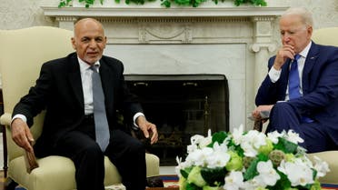 US President Joe Biden meets with Afghan President Ashraf Ghani at the White House, June 25, 2021. (Reuters)