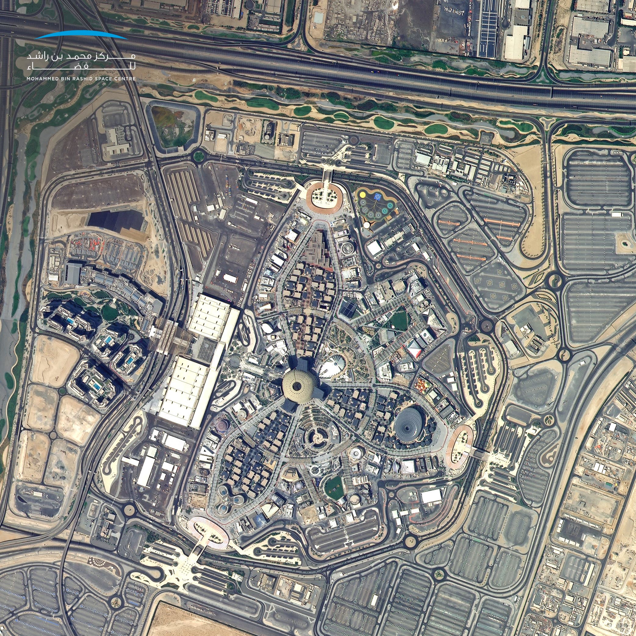 One month to go for the opening of Expo 2020 Dubai. This photo, taken by KhalifaSat from space, shows the site of the global cultural event that will bring together 191 countries in the UAE. (Supplied)